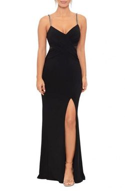 Xscape Black Size 10 Polyester Spandex Side slit Dress on Queenly