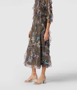 Style 1-1341136903-649 Marc Cain Green Size 2 Free Shipping Sheer Cocktail Dress on Queenly