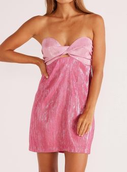 Style 1-1364210591-3855 MINKPINK Pink Size 0 Polyester Mini Sorority Rush Sweetheart Cocktail Dress on Queenly