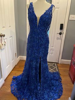 MoriLee Blue Size 14 Mori Lee Floor Length Prom Pageant Mermaid Dress on Queenly