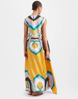 Style 1-1634267629-2696 La DOUBLEJ Yellow Size 12 Print Pockets Straight Dress on Queenly