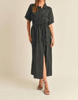 Style 1-1807498780-3011 MIOU MUSE Black Size 8 Pockets Tall Height Side slit Dress on Queenly