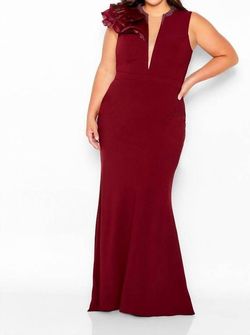 Style 1-1809215968-2168 Cameron Blake Red Size 8 Burgundy Flare Straight Dress on Queenly