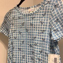 Style 1-1824401043-3973 LuLaRoe Blue Size 0 Military Tall Height High Low Straight Dress on Queenly
