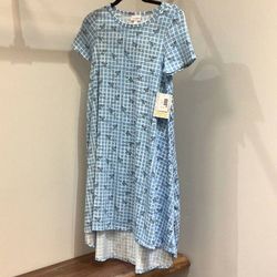 Style 1-1824401043-3973 LuLaRoe Blue Size 0 Pattern Floor Length Free Shipping Straight Dress on Queenly