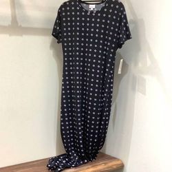 Style 1-1906101752-3855 LuLaRoe Black Size 0 High Low Floor Length High Neck Straight Dress on Queenly