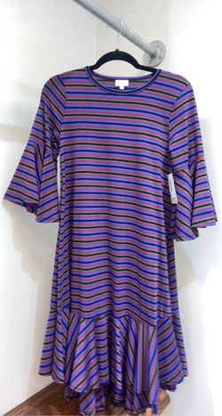 Style 1-1960779824-3855 LuLaRoe Purple Size 0 High Neck Mini Cocktail Dress on Queenly