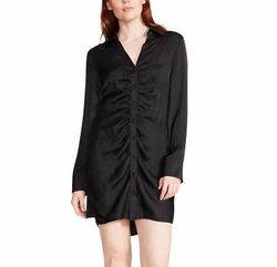 Style 1-2068654108-2999 STEVE MADDEN Black Size 8 Mini Long Sleeve Casual Cocktail Dress on Queenly