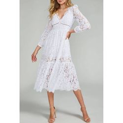 Style 1-2080994427-2696 Generation Love White Size 12 Plus Size Floral Engagement Cocktail Dress on Queenly