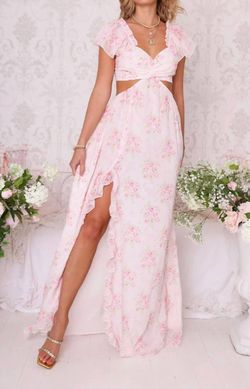 Style 1-2176601108-3236 Amy Jane London Pink Size 4 Polyester Side slit Dress on Queenly