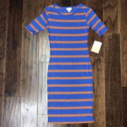 Style 1-2216035192-3973 LuLaRoe Multicolor Size 0 High Neck Tall Height Cocktail Dress on Queenly