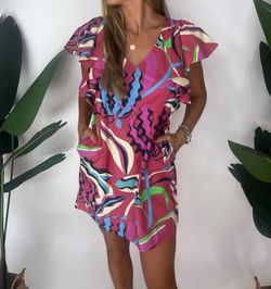 Style 1-2253451076-3973 Oliphant Multicolor Size 0 Free Shipping Summer Pockets Cocktail Dress on Queenly