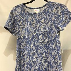 Style 1-2388610525-3973 LuLaRoe Blue Size 0 Mini High Low Straight Dress on Queenly