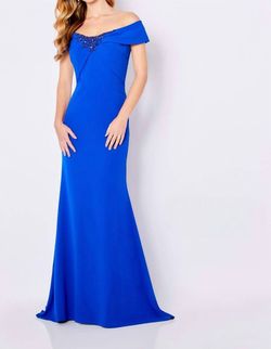 Style 1-2600867440-520 Cameron Blake Royal Blue Size 18 Military Mermaid Dress on Queenly