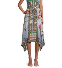 Style 1-2611951849-3472 Johnny Was Multicolor Size 4 Free Shipping Tall Height Cocktail Dress on Queenly