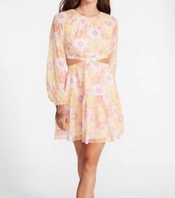 Style 1-2937778438-2696 STEVE MADDEN Pink Size 12 Print Sleeves Sorority Rush Cocktail Dress on Queenly