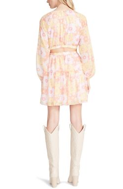 Style 1-2937778438-3236 STEVE MADDEN Pink Size 4 Sorority Long Sleeve Free Shipping Mini Cocktail Dress on Queenly