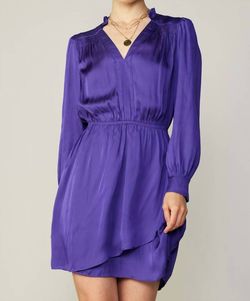 Style 1-2943952636-3855 current air Purple Size 0 Ruffles Summer Long Sleeve High Neck Cocktail Dress on Queenly