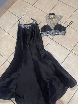 Rachel Allan Black Size 8 High Neck Floor Length Mermaid Dress on Queenly