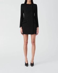 Style 1-3102092070-3236 MISHA Black Size 4 Tall Height Blazer Cocktail Dress on Queenly