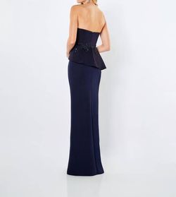 Style 1-3171550468-472 Montage by Mon Cheri Blue Size 16 Plus Size Free Shipping Navy Strapless Straight Dress on Queenly