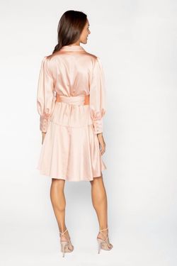 Style 1-321160956-3855 S'edge Pink Size 0 Ruffles Polyester Long Sleeve Cocktail Dress on Queenly