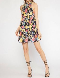 Style 1-3424013058-3236 entro Multicolor Size 4 Halter Cocktail Dress on Queenly