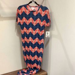 Style 1-3442364448-3471 LuLaRoe Multicolor Size 4 Polyester Spandex Straight Dress on Queenly