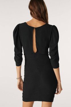 Style 1-3450601138-95 ba&sh Black Size 2 Long Sleeve Baandsh V Neck Cocktail Dress on Queenly