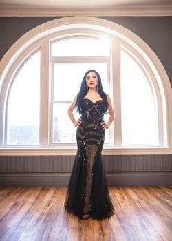 Style 153050 Jovani Black Size 2 Floor Length Sequined Mermaid Dress on Queenly