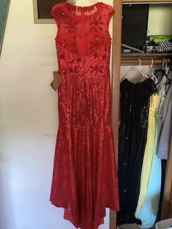 Style S088975300041 Light in the Box Red Size 10 Square Jersey Mermaid Dress on Queenly
