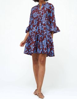 Style 1-3689250580-3236 Oliphant Blue Size 4 Sleeves Bell Sleeves Mini Cocktail Dress on Queenly