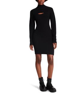 Style 1-3771068367-2696 STEVE MADDEN Black Size 12 Plus Size Mini Cocktail Dress on Queenly