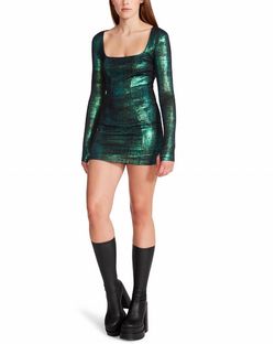 Style 1-3777945346-2696 STEVE MADDEN Green Size 12 Free Shipping Tall Height Plus Size Square Neck Cocktail Dress on Queenly
