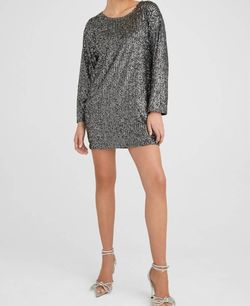 Style 1-388555106-2901 ELAN Silver Size 8 Long Sleeve Mini Cocktail Dress on Queenly