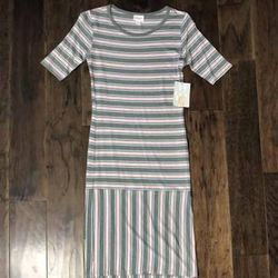 Style 1-3974750699-3855 LuLaRoe Multicolor Size 0 Floor Length Polyester Straight Dress on Queenly