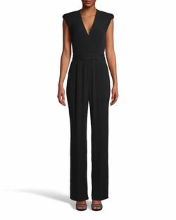 Style 1-442420294-2168 Nicole Miller Black Size 8 Satin Cap Sleeve Sleeves Jumpsuit Dress on Queenly