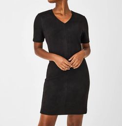 Style 1-577823149-2901 Spanx Black Size 8 Suede Mini Cocktail Dress on Queenly