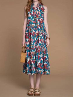 Style 1-849129876-2901 Olivia James the Label Green Size 8 Floral Tall Height High Neck Cocktail Dress on Queenly