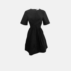 Style 1-915137129-3236 OLIVACEOUS Black Size 4 Summer Keyhole Belt Cocktail Dress on Queenly