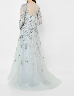 Style 1-949661928-472 Montage by Mon Cheri Silver Size 16 Embroidery Boat Neck Tulle Tall Height Ball gown on Queenly