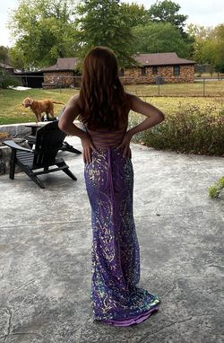 Jovani Purple Size 00 50 Off Plunge Floor Length Pageant Mermaid Dress on Queenly