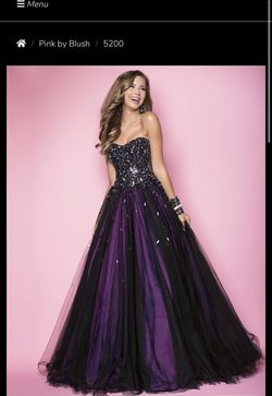 Pink by Blush Royal Purple Size 6 Quinceanera Strapless Floor Length Ball gown on Queenly