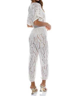 Style 1-1088045105-2901 Luli Fama White Size 8 Tall Height Floor Length Jumpsuit Dress on Queenly