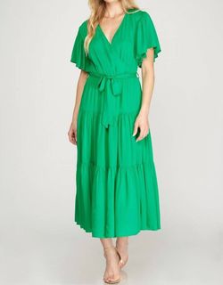 Style 1-1249355489-2901 SHE + SKY Green Size 8 Floor Length Straight Dress on Queenly