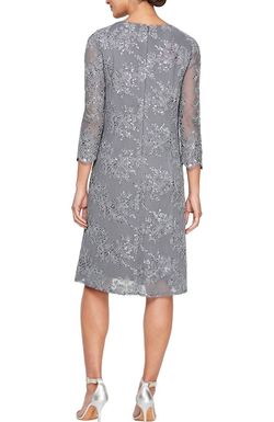 Style 1-1413671540-2168 Alex Evenings Gray Size 8 Free Shipping Sequined Cocktail Dress on Queenly