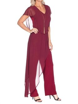 Style 1-1438712743-3471 LAST TANGO Red Size 4 Keyhole Free Shipping Straight Jumpsuit Dress on Queenly