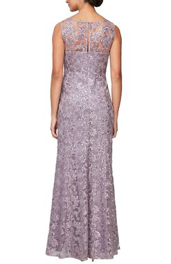 Style 1-1496270996-1901 Alex Evenings Purple Size 6 Military Polyester Prom Straight Dress on Queenly