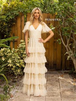 Style 12017 Primavera Nude Size 14 Tulle Plus Size V Neck Tall Height Straight Dress on Queenly