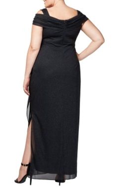 Style 1-304248365-568 Alex Evenings Black Size 18 Polyester Floor Length Side slit Dress on Queenly